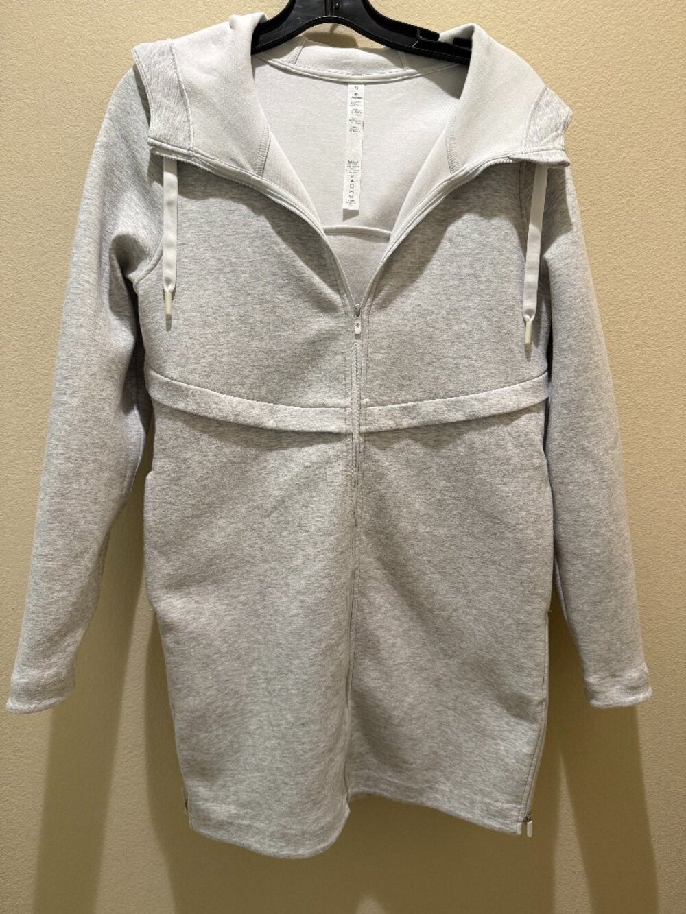 Lululemon Heather Gray Front-Zip Long Jacket with Hood Size XS